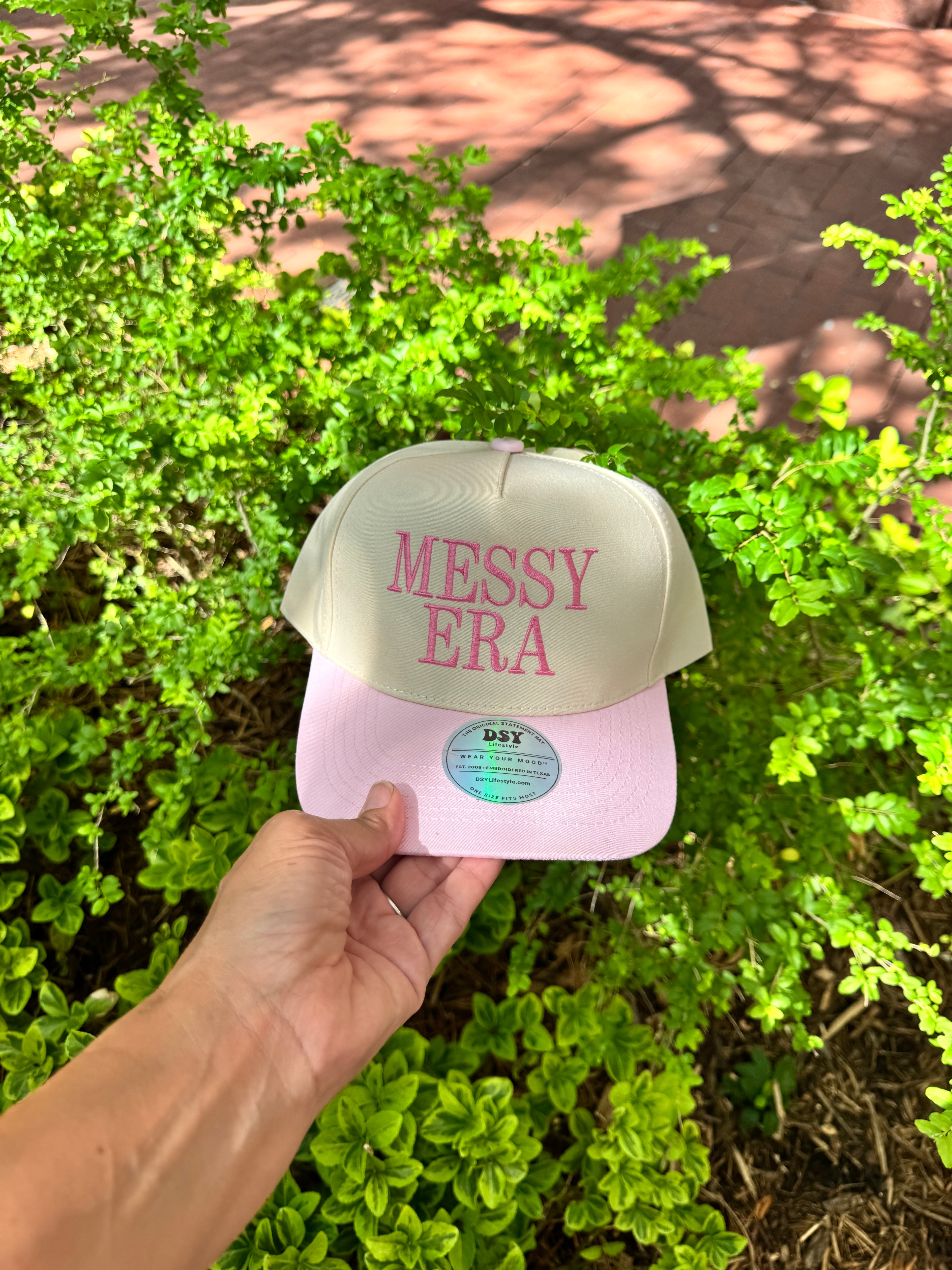 Messy Era Two-Tone Embroidered Statement Baseball Hat for Women