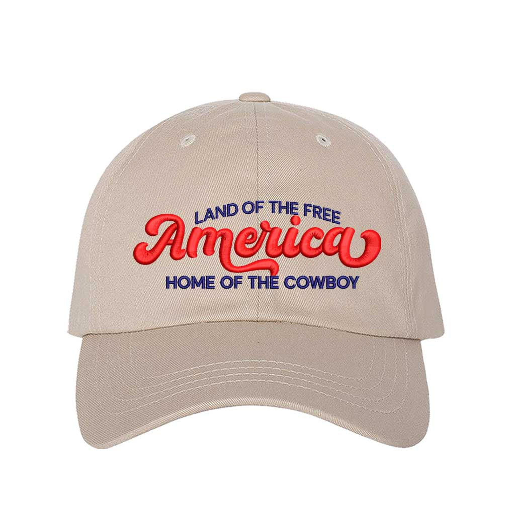 Land of the Free America Home of the Cowboy Embroidered Baseball Hat