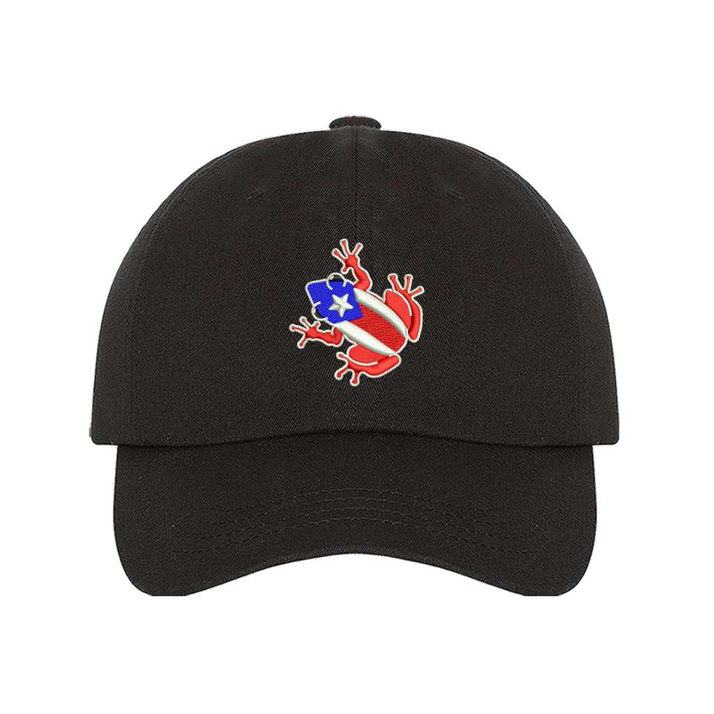 Black baseball hat embroidered with a coqui - DSY Lifestsyle