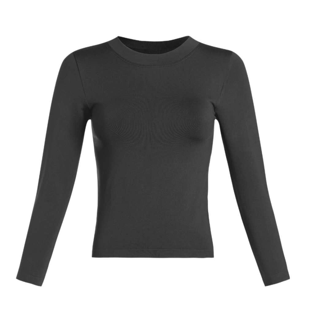 Comfy Glam Long Sleeve Womens Crewneck Top