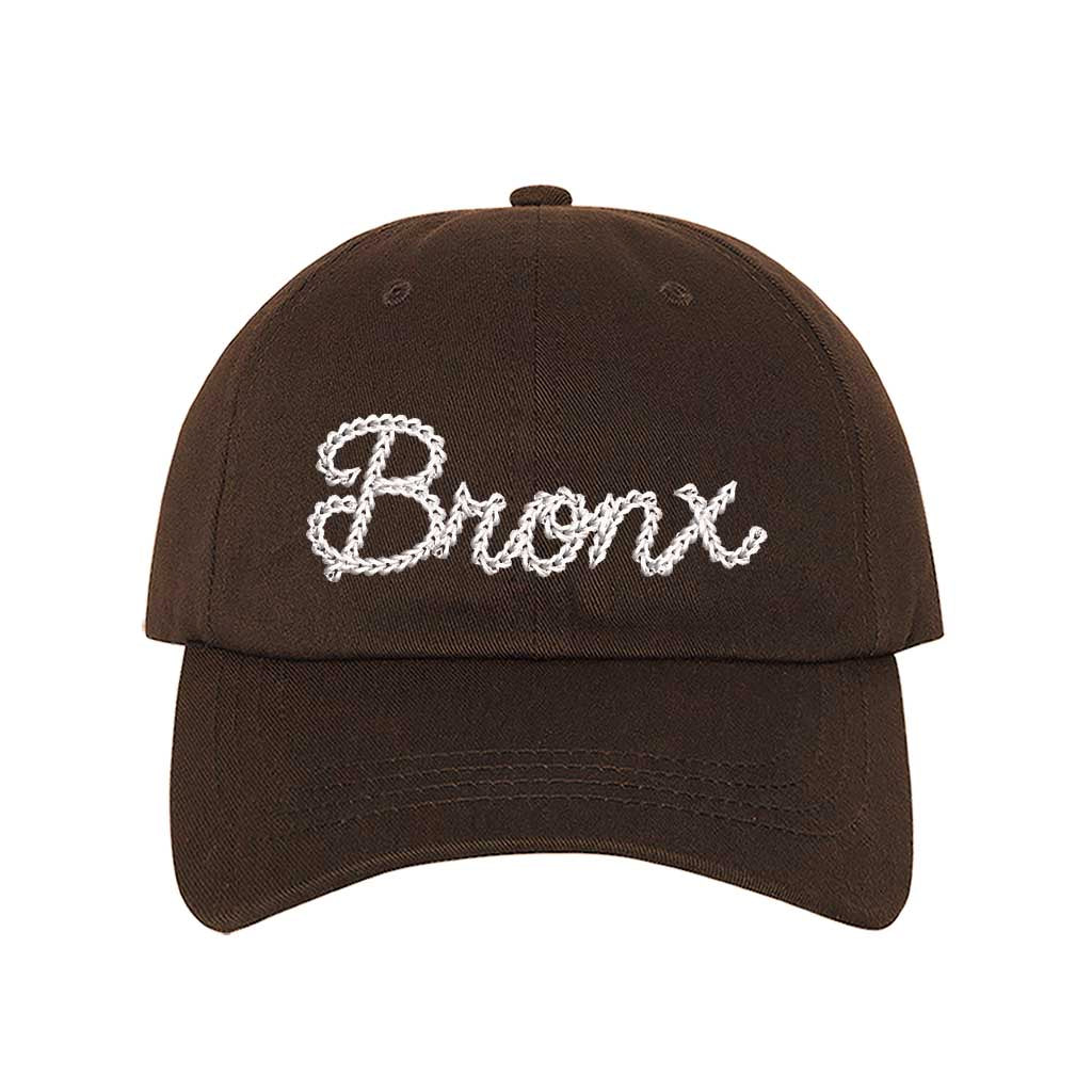 Brown Bronx Chain Stitch Embroidered Baseball Hat with vintage-style embroidery - DSY Lifestyle