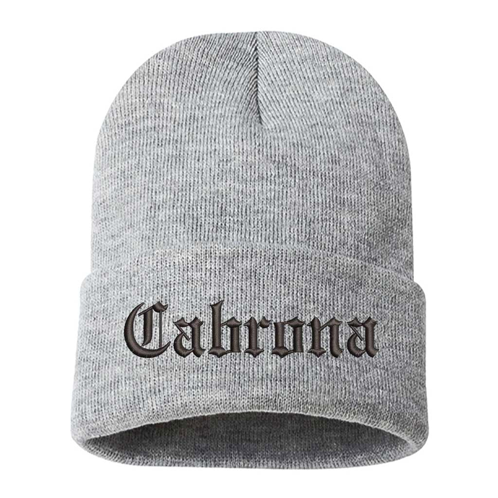 Gray Beanie embroidered with cabrona - DSY Lifestyle