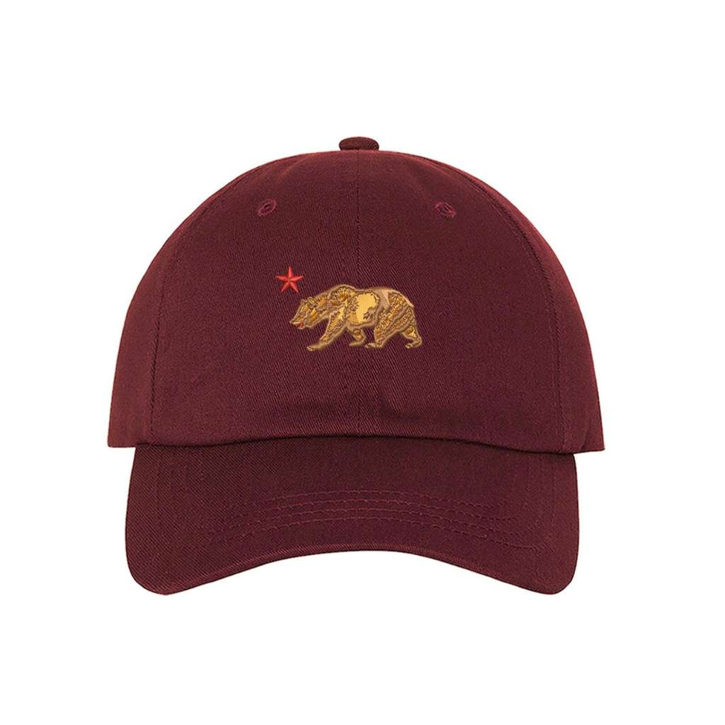 Cali Bear Burgundy Baseball cap