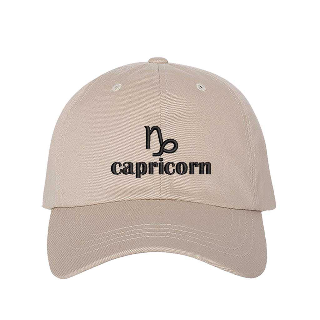 Stone Capricorn Symbol Embroidered Baseball Hat, a zodiac statement hat for confident style and everyday expression. DSY Lifestyle.