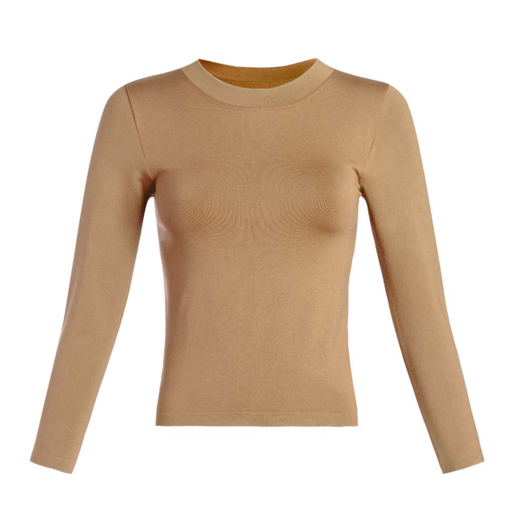 Comfy Glam Long Sleeve Womens Crewneck Top