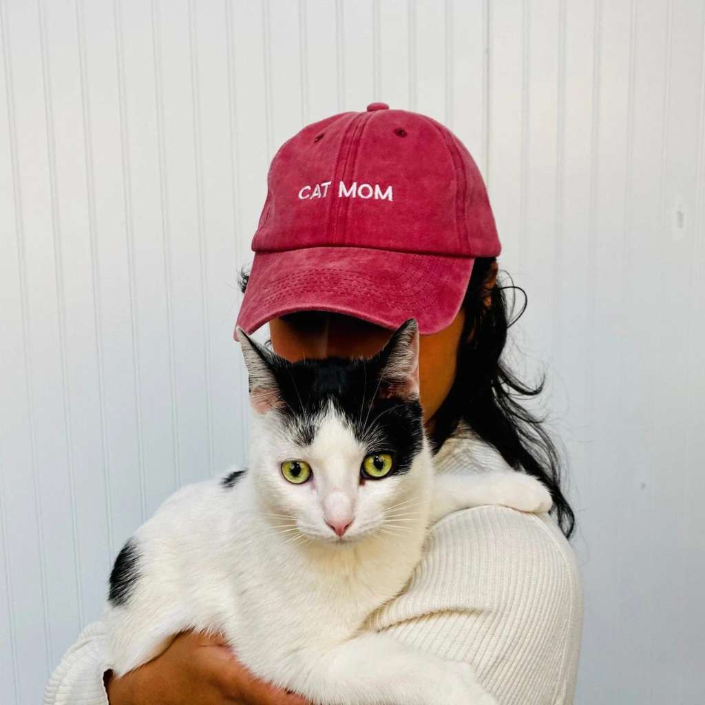 Cat Mom Washed Unisex Baseball Hat