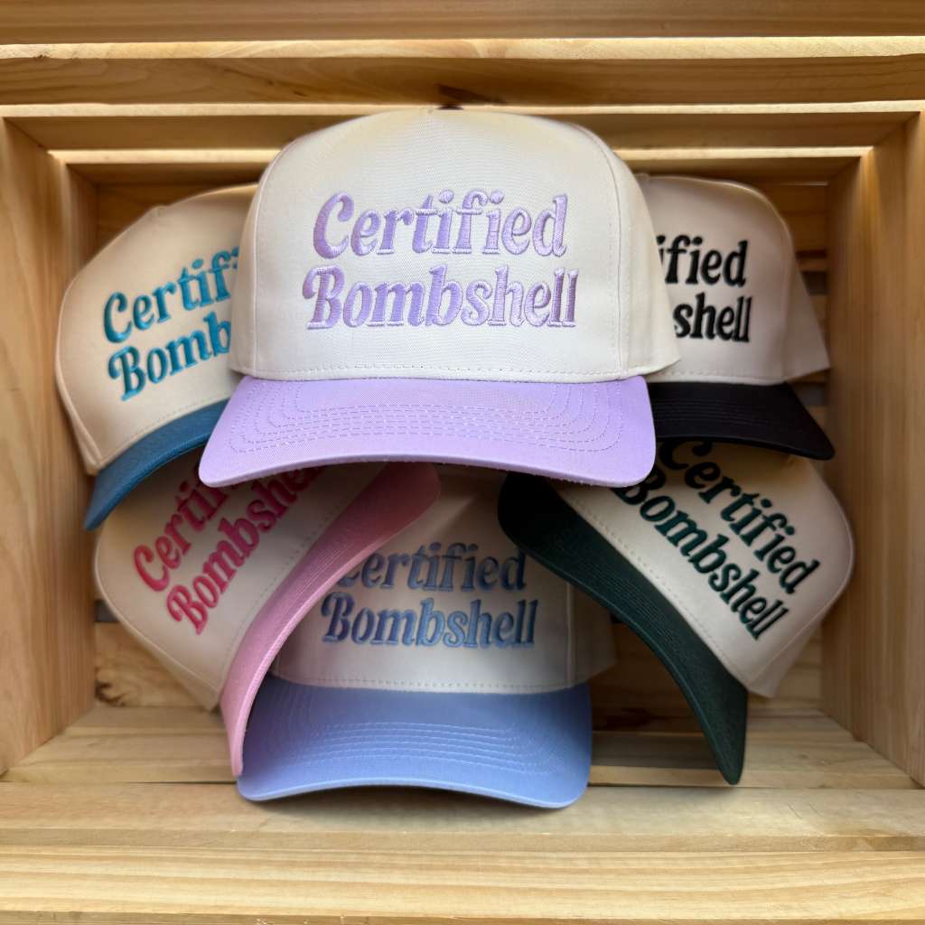 Certified Bombshell Hat – Love Island Inspired Embroidered Trucker Cap