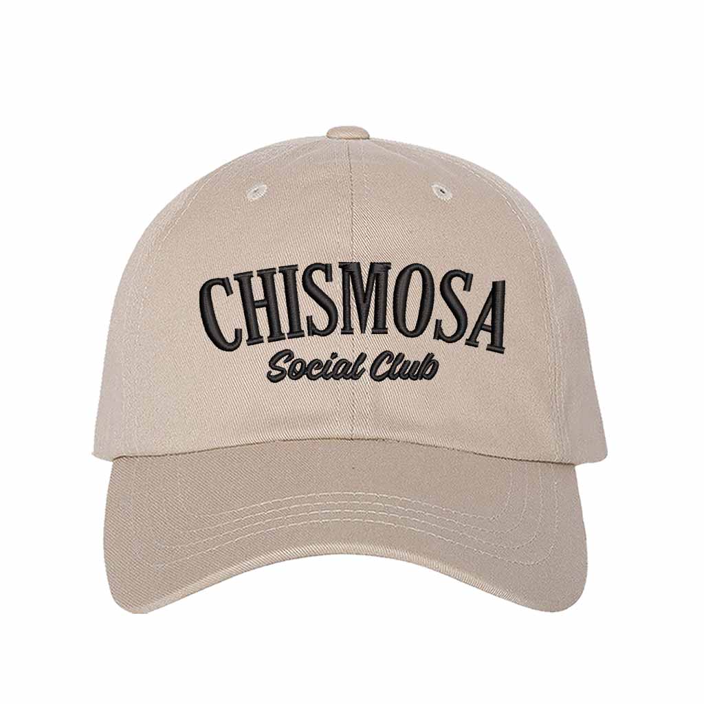 Stone Chismosa Social Club Embroidered Baseball Hat featuring bold embroidered text, curved brim, and adjustable strapback closure – DSY Lifestyle