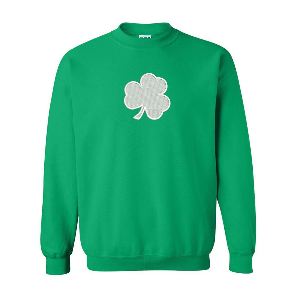 Embroidered Clover Shamrock Kelly Green Sweatshirt - DSY Lifestyle