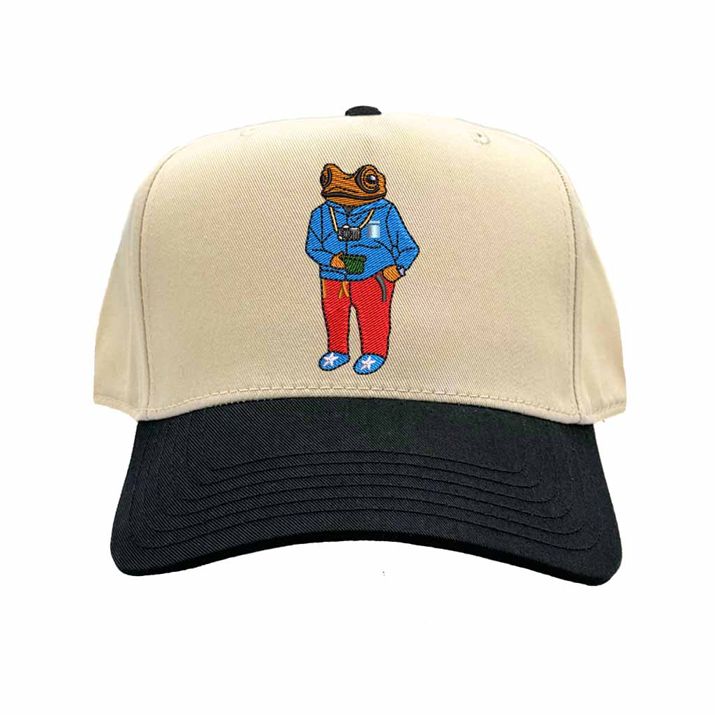 Embroidered Sapo Concho Puerto Rico Two Tone Natural/Black Baseball Hat - DSY Lifestyle