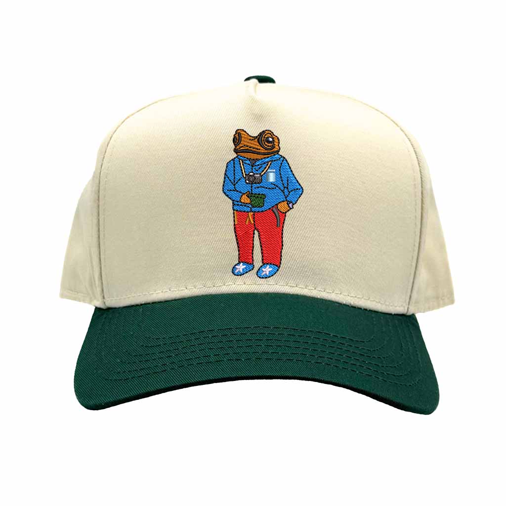 Embroidered Sapo Concho Puerto Rico Two Tone Natural/forest green Baseball Hat - DSY Lifestyle