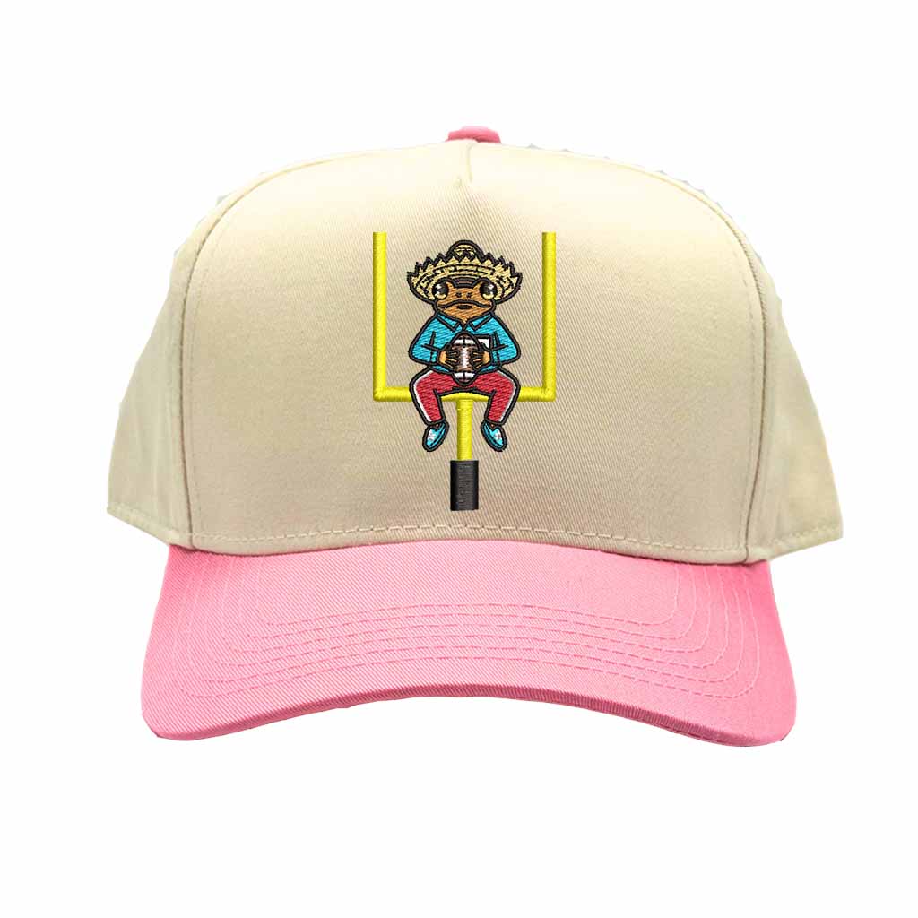 Natural Light Pink Sapo Concho Coqui Football Half Time Show embroidered two-tone baseball hat – Puerto Rican gameday cap - DSY Lifestyle