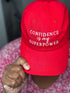 Red Confidence Is My Superpower Embroidered Baseball Hat – A bold statement hat with premium embroidery, perfect for those who own their confidence – DSY Lifestyle