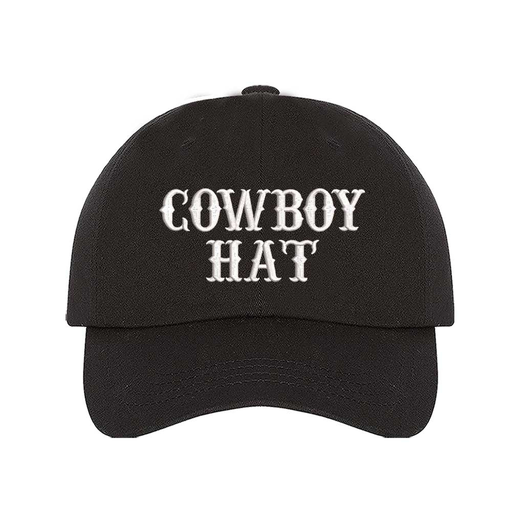 Black baseball hat embroidered with the phrase cowboy hat-DSY Lifestyle