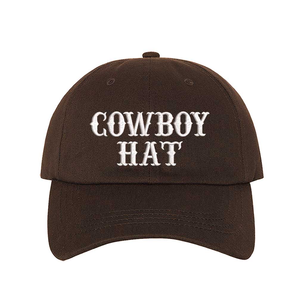 Brown baseball hat embroidered with the phrase cowboy hat-DSY Lifestyle