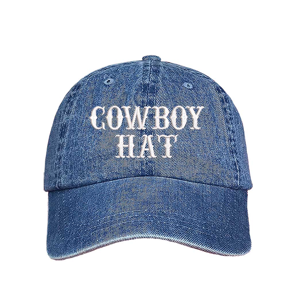 Light Denim baseball hat embroidered with the phrase cowboy hat-DSY Lifestyle