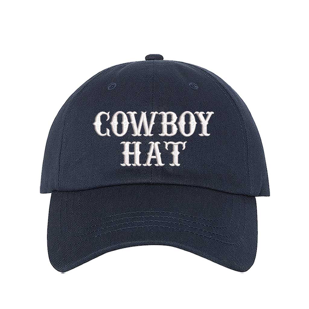Navy baseball hat embroidered with the phrase cowboy hat-DSY Lifestyle