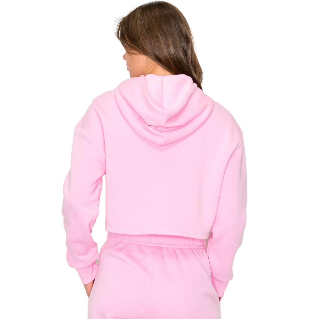Cropped Fleece Hoodie Sweatshirt - Cozy & Stylish Crop Fleece Pullover Hoodie