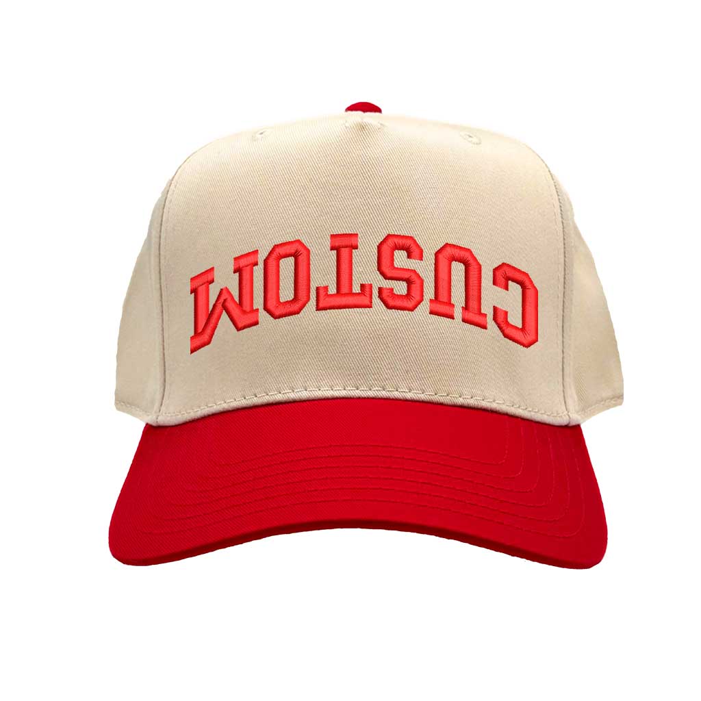 Custom Upside Down Text Hat – Personalized Varsity Baseball Cap