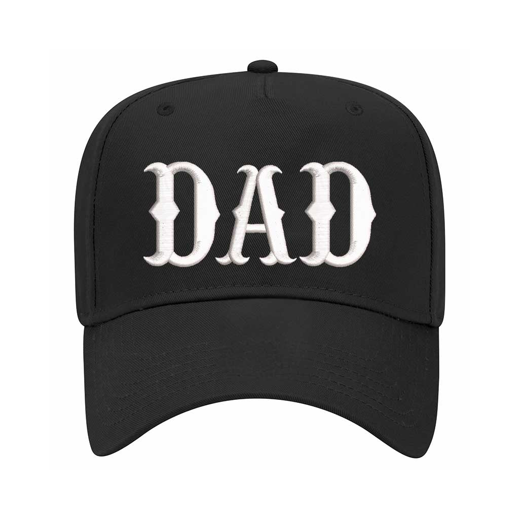 Black Dad Western 5-panel embroidered baseball hat with a rustic country feel and bold stitching – DSY Lifestyle