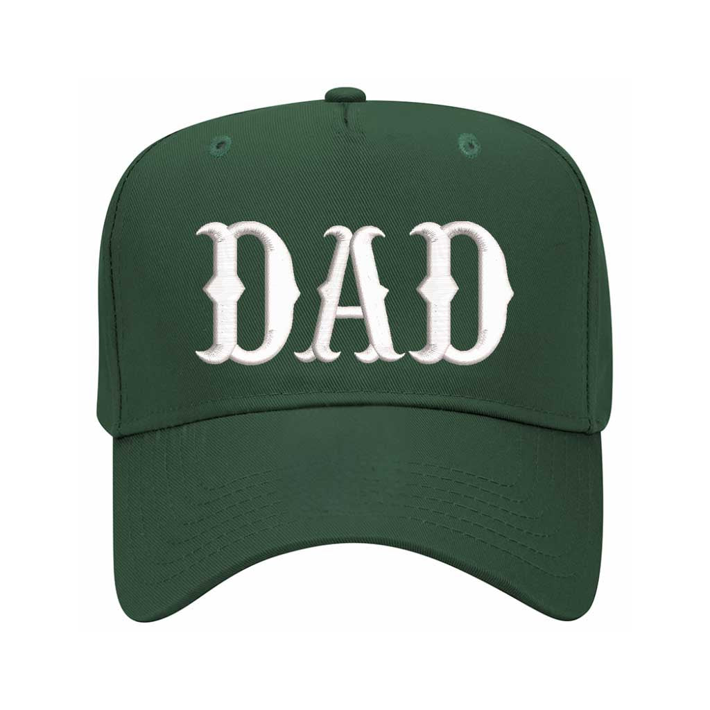 Forest Green Dad Western 5-panel embroidered baseball hat with a rustic country feel and bold stitching – DSY Lifestyle