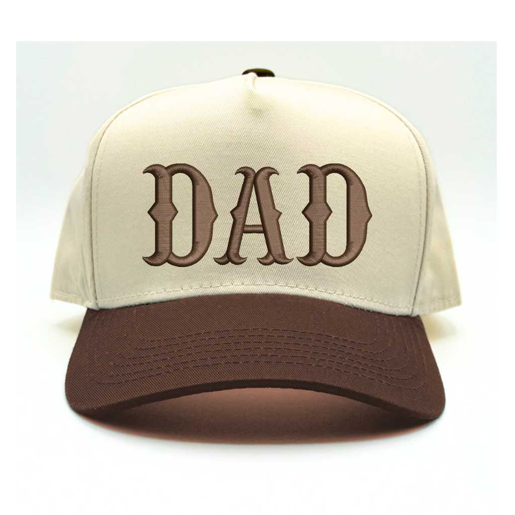 Natural/Brown Dad Western 5-panel embroidered baseball hat with a rustic country feel and bold stitching – DSY Lifestyle