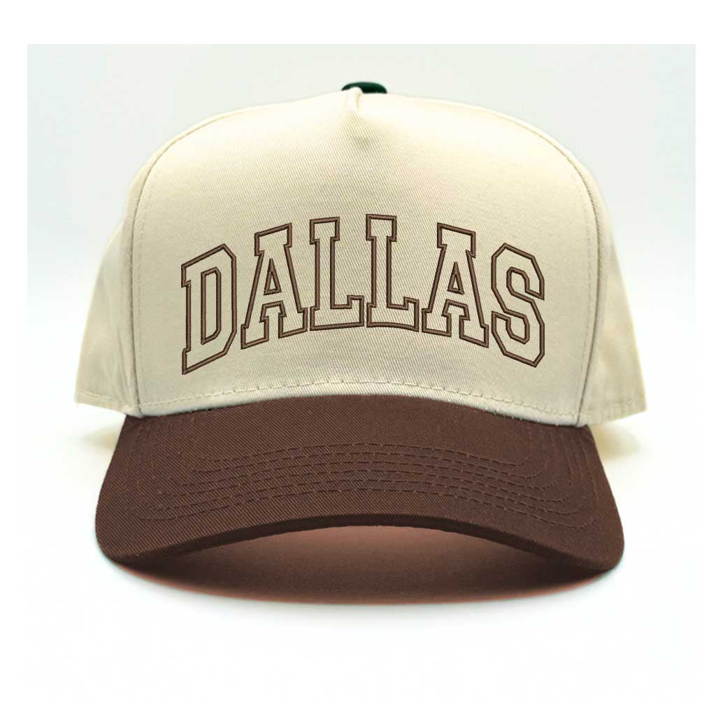 Natural with Brown bill Stylish, embroidered city outline cap for those who rep Dallas with pride – DSY Lifestyle.