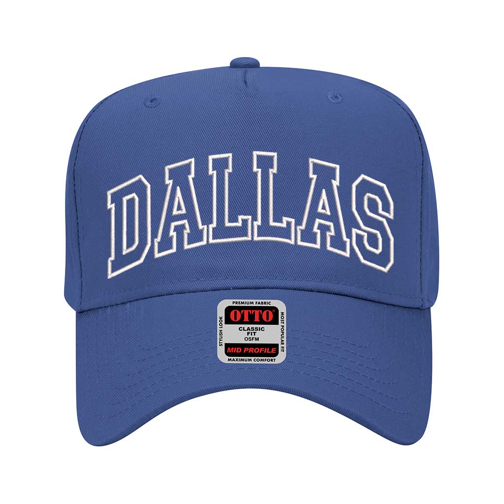 Royal Blue Sleek, solid-color cap featuring an embroidered Dallas outline for a clean and bold hometown statement – DSY Lifestyle.