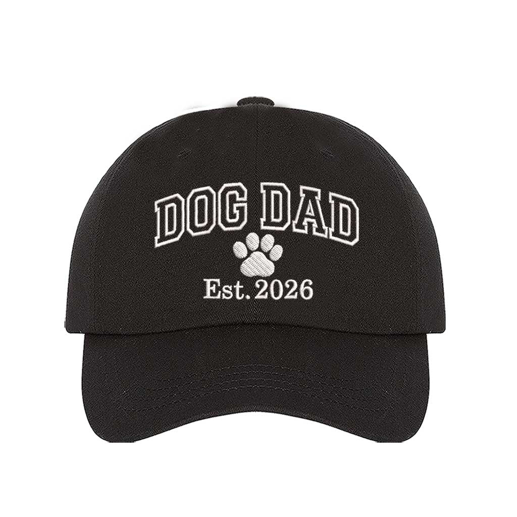 Black Dog Dad Est. 2026 Embroidered Baseball Hat. The perfect gift for new dog owners in 2026, this premium cotton dad cap offers a comfortable, adjustable fit for every pet parent. - DSY Lifestyle