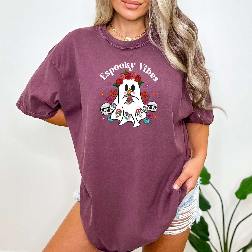 Espooky Vibes Tee | Mexican Ghost Retro Halloween Shirt