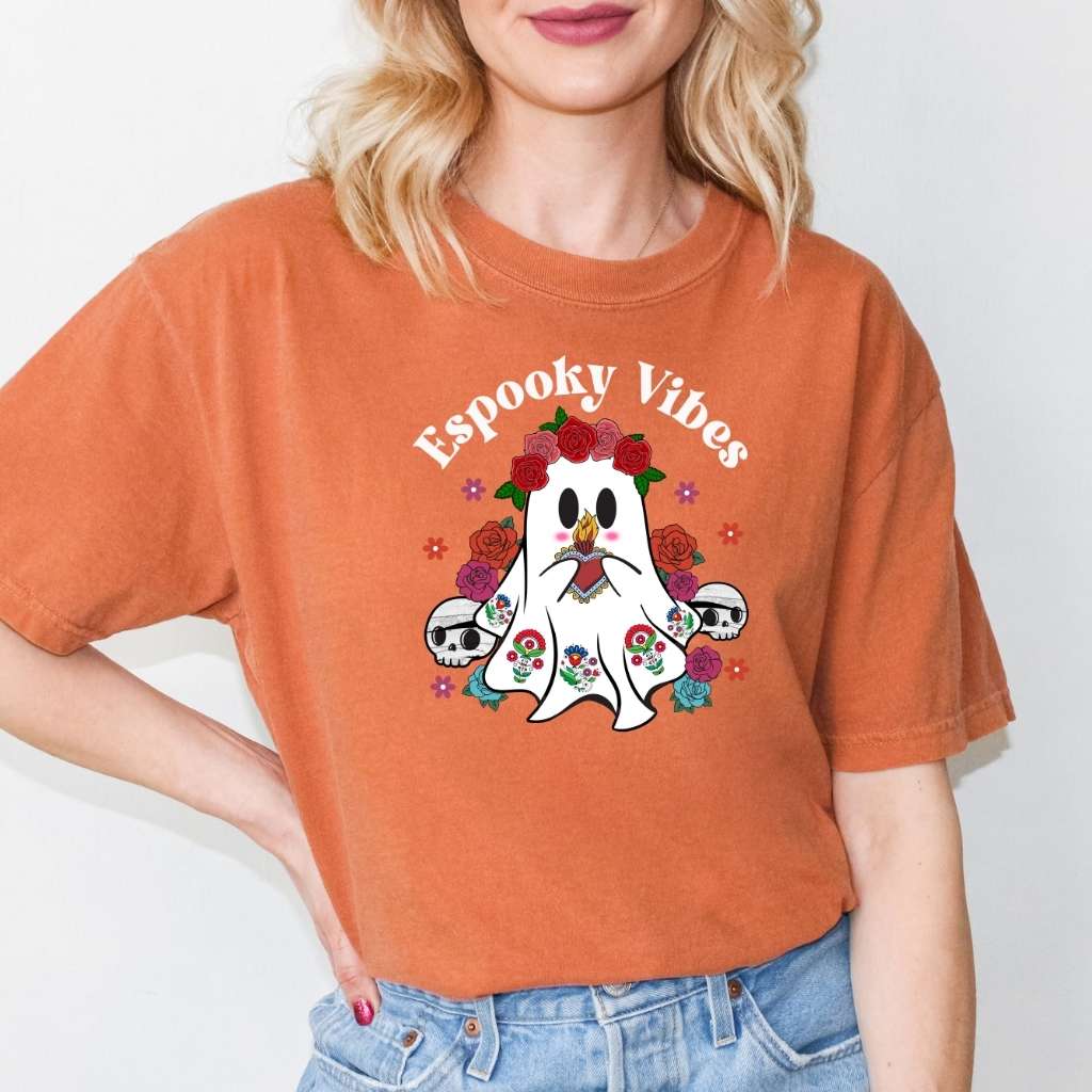 Espooky Vibes Tee | Mexican Ghost Retro Halloween Shirt