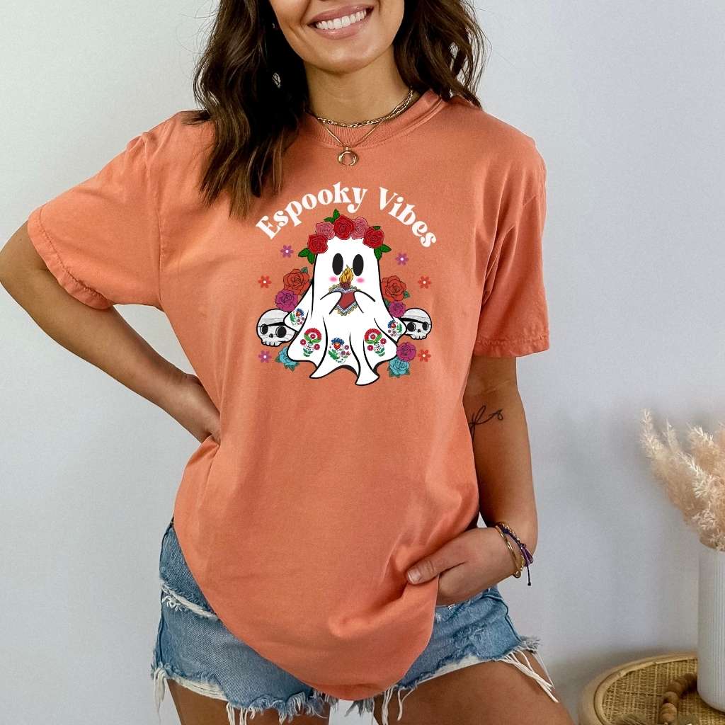 Espooky Vibes Tee | Mexican Ghost Retro Halloween Shirt