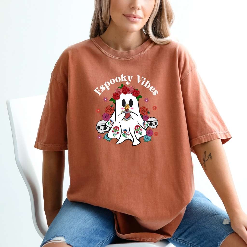 Espooky Vibes Tee | Mexican Ghost Retro Halloween Shirt