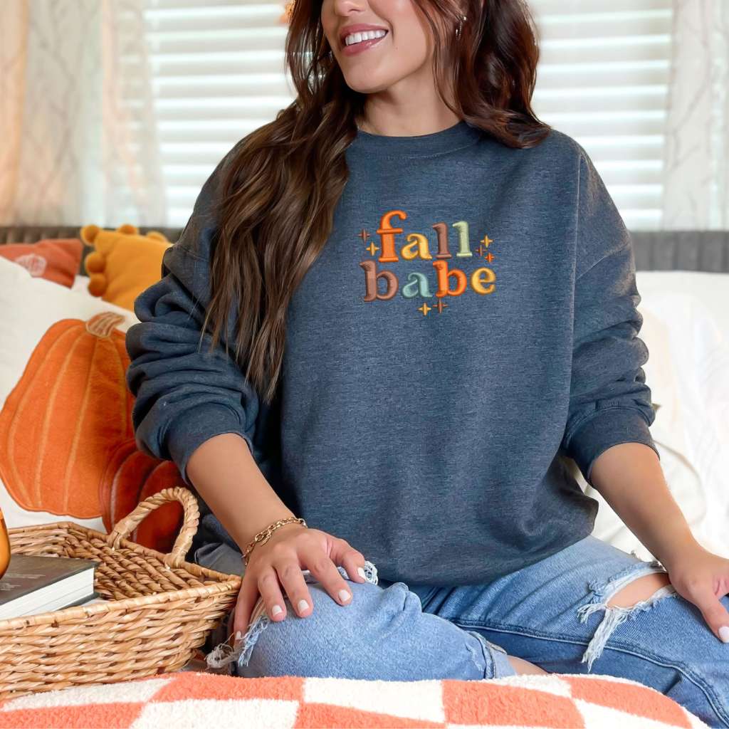 Dark Heather Gray Fall Babe Sweatshirt - DSY Lifestyle