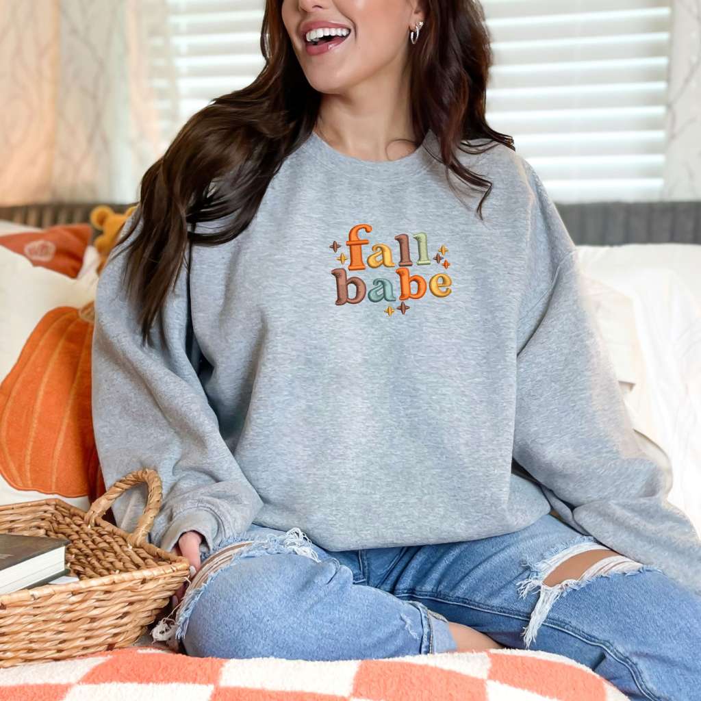 Heather Gray Fall Babe Sweatshirt - DSY Lifestyle