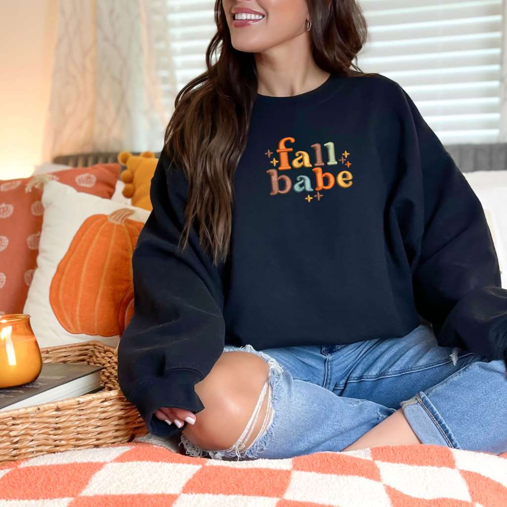 Navy Fall Babe Sweatshirt - DSY Lifestyle