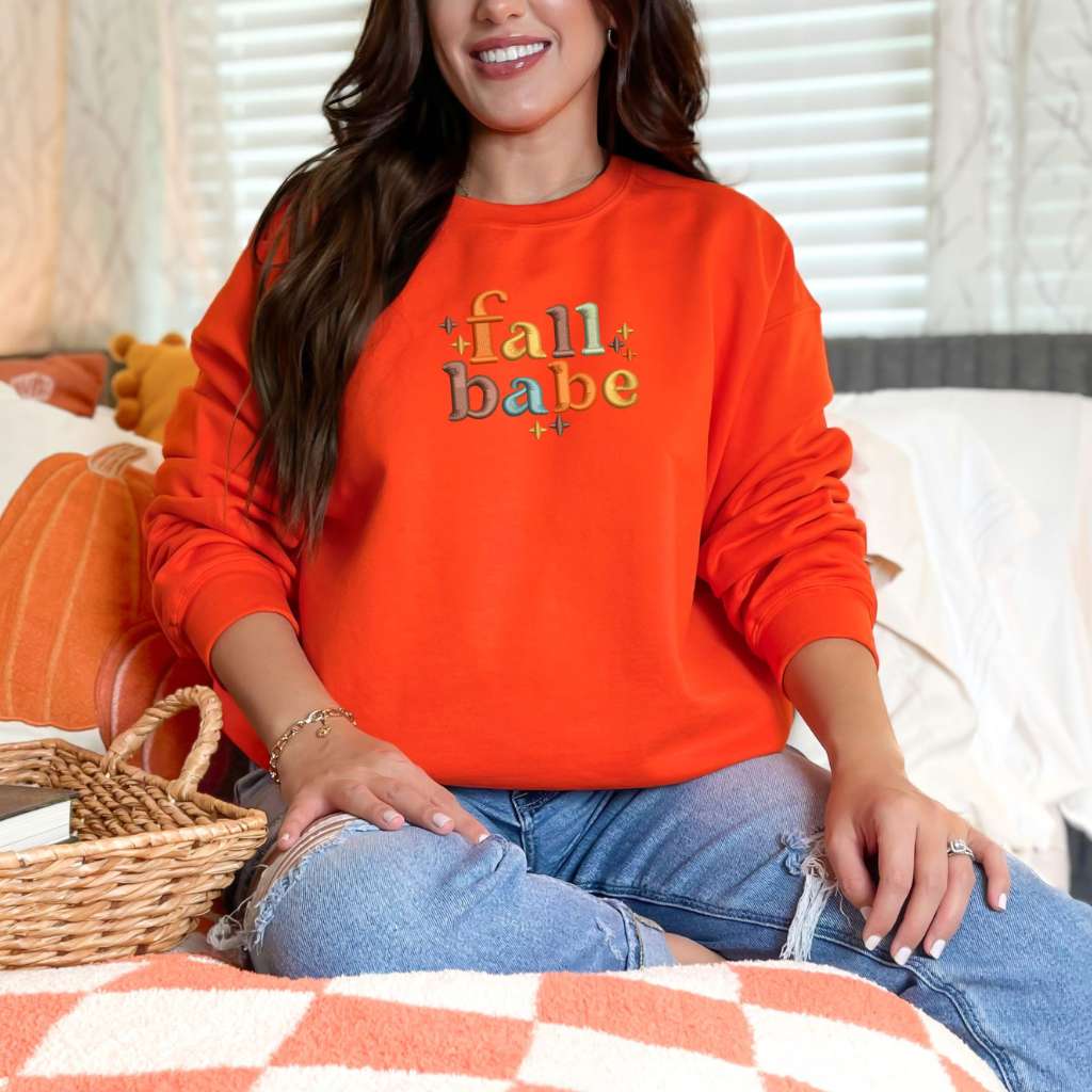 Orange Fall Babe Sweatshirt - DSY Lifestyle