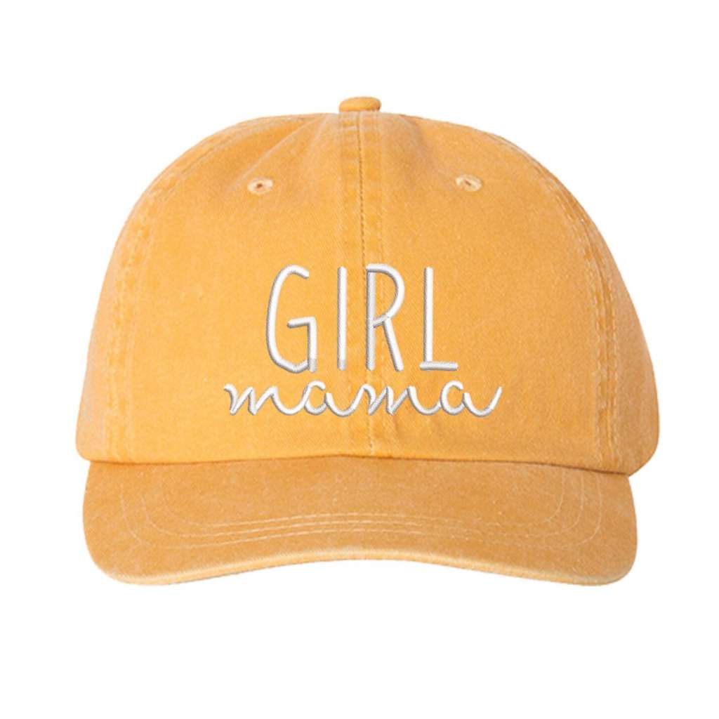 Mango Washed Baseball hat embroidered with Girl Mama in the front - DSY Lifestyle