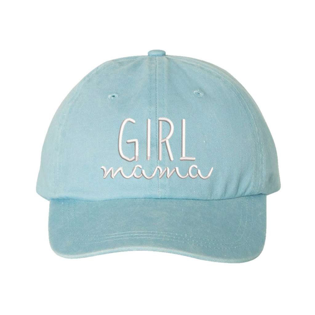 Sky Olive Washed Baseball hat embroidered with Girl Mama in the front - DSY Lifestyle