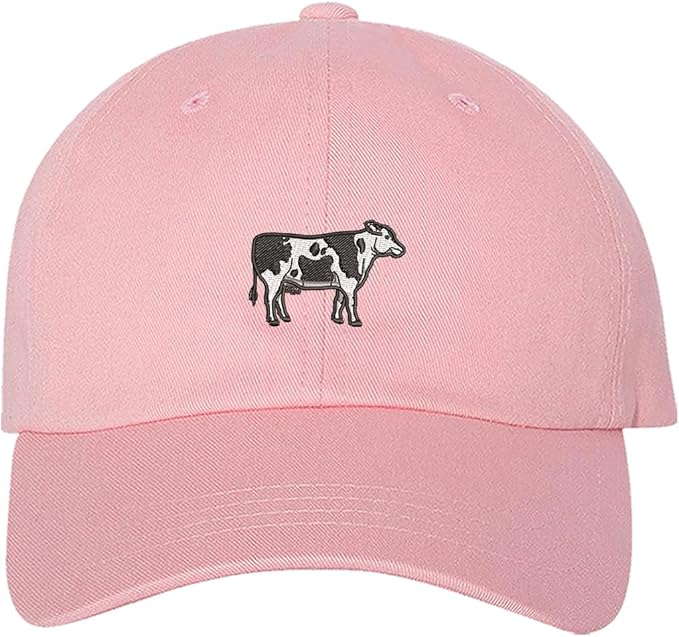 Light Pink Holstein Cow - Embroidered Baseball Hat makes a distinctive statement. An ideal accessory for both practical wear and showing off your farming pride. DSY Lifestyle