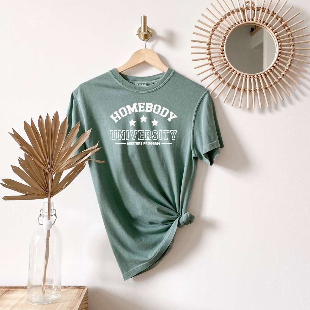 Green Washed Unisex Tee with Homebody University - DSY Lifestyle