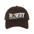 Brown Western-style "Howdy With Rope" Embroidered Baseball Hat with detailed stitching, curved brim, and adjustable hook and loop closure for a perfect fit – DSY Lifestyle