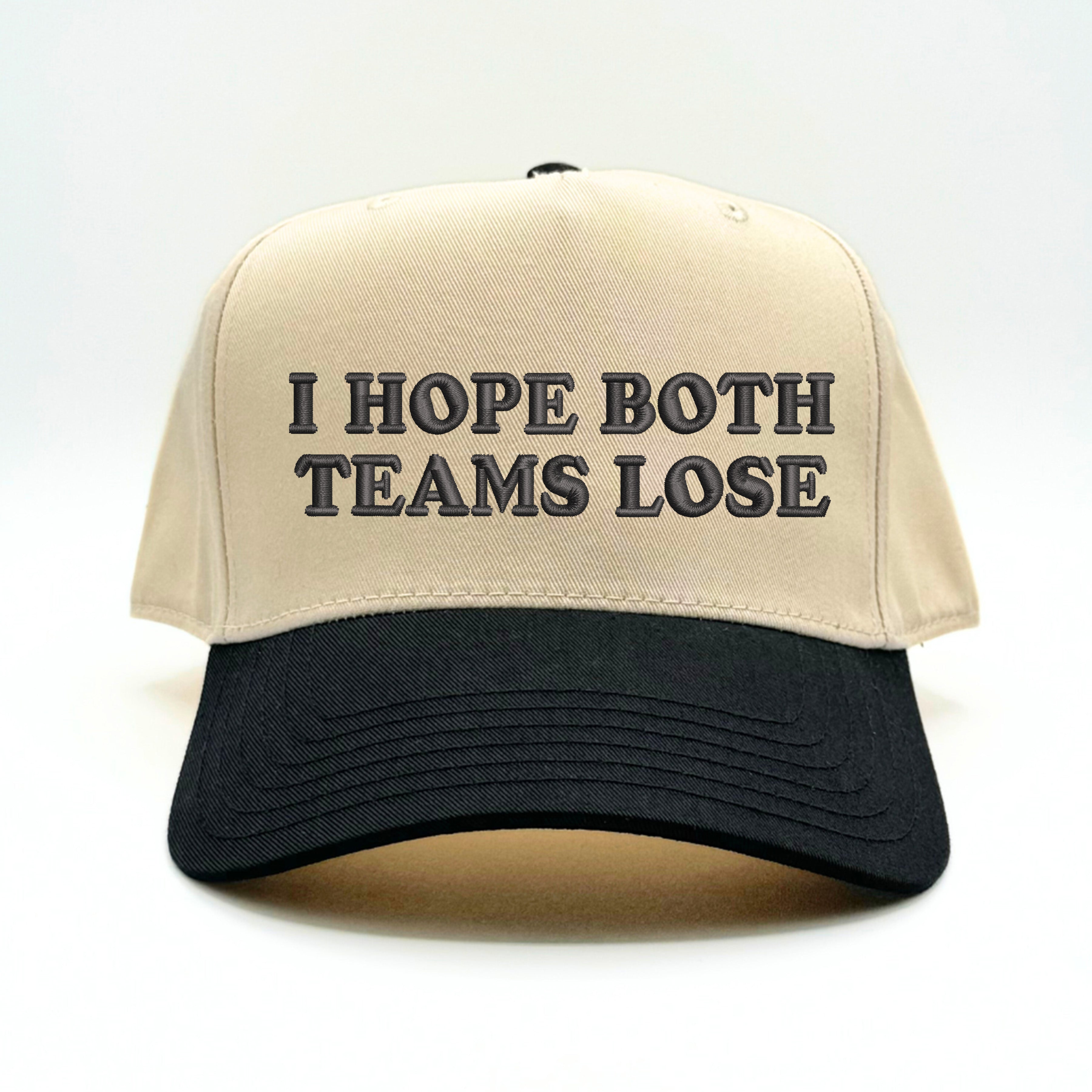 I Hope Both Teams Lose Embroidered 5-Panel Baseball Hat