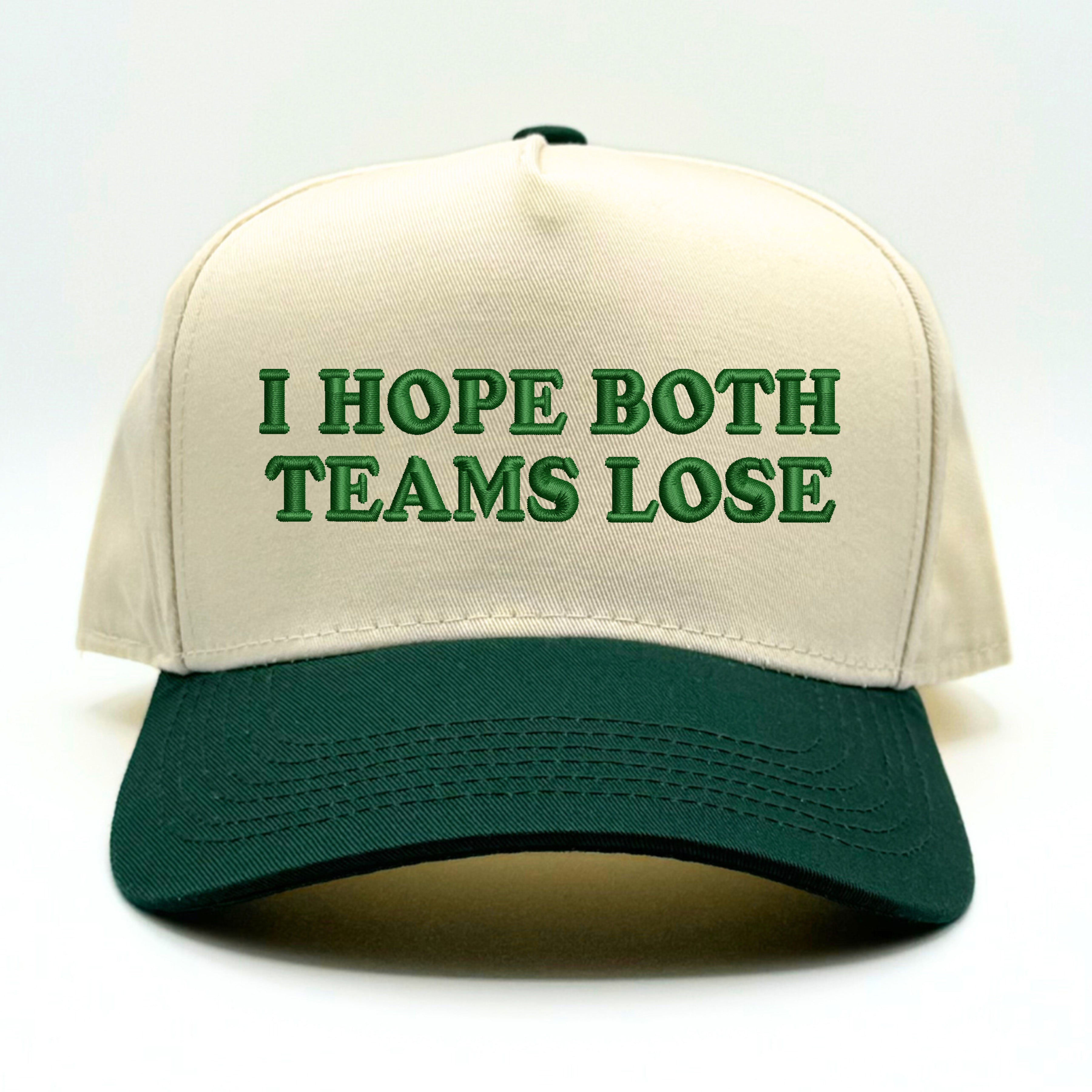 I Hope Both Teams Lose Embroidered 5-Panel Baseball Hat