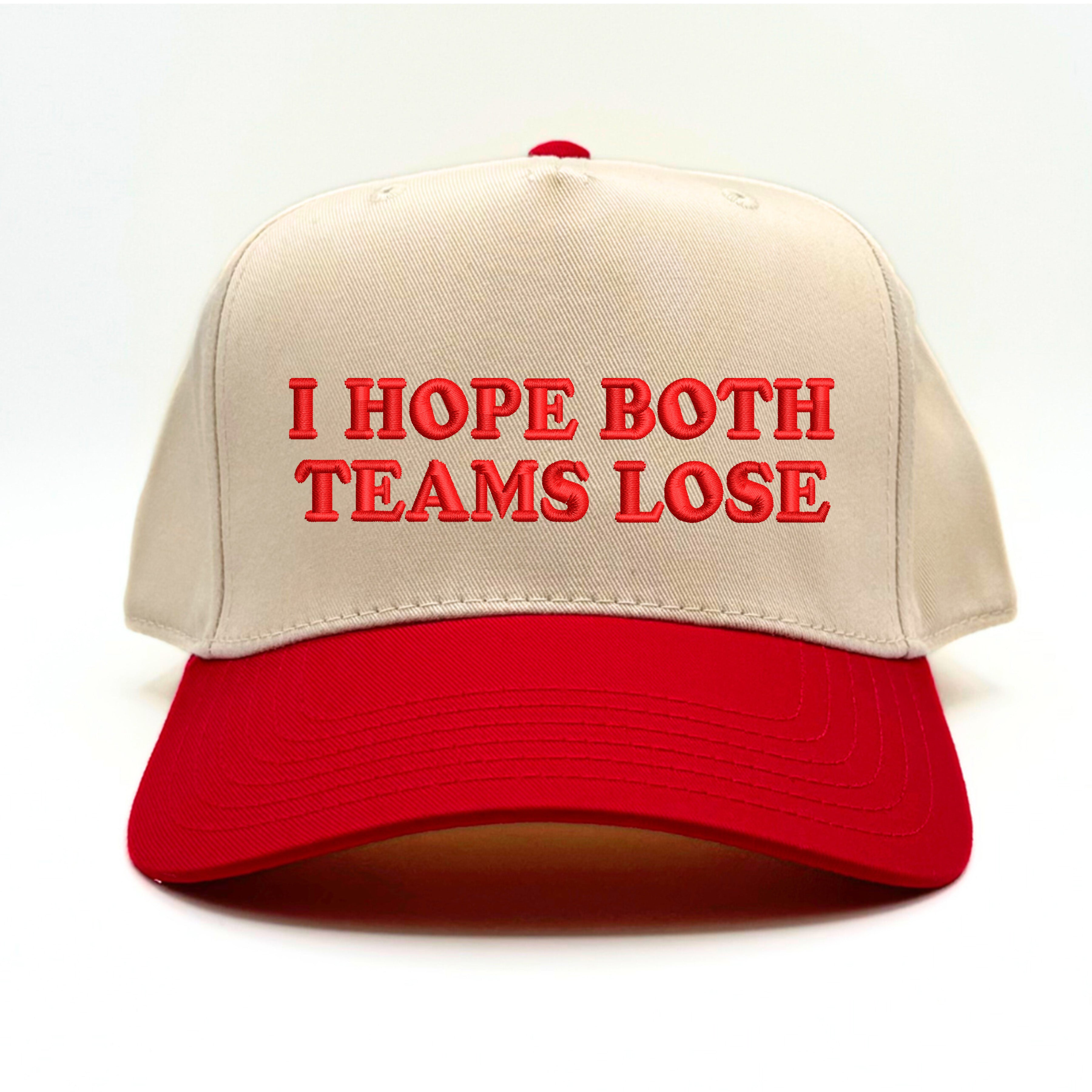 I Hope Both Teams Lose Embroidered 5-Panel Baseball Hat