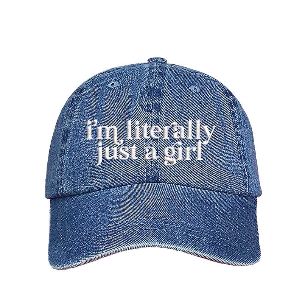 Light Denim Bold, embroidered hat for the unapologetic girl who knows being herself is enough – DSY Lifestyle.