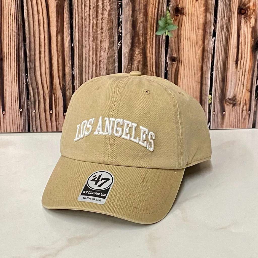 Khaki Baseball Hat embroidered with Los Angeles in 3D - DSY Lifestyle