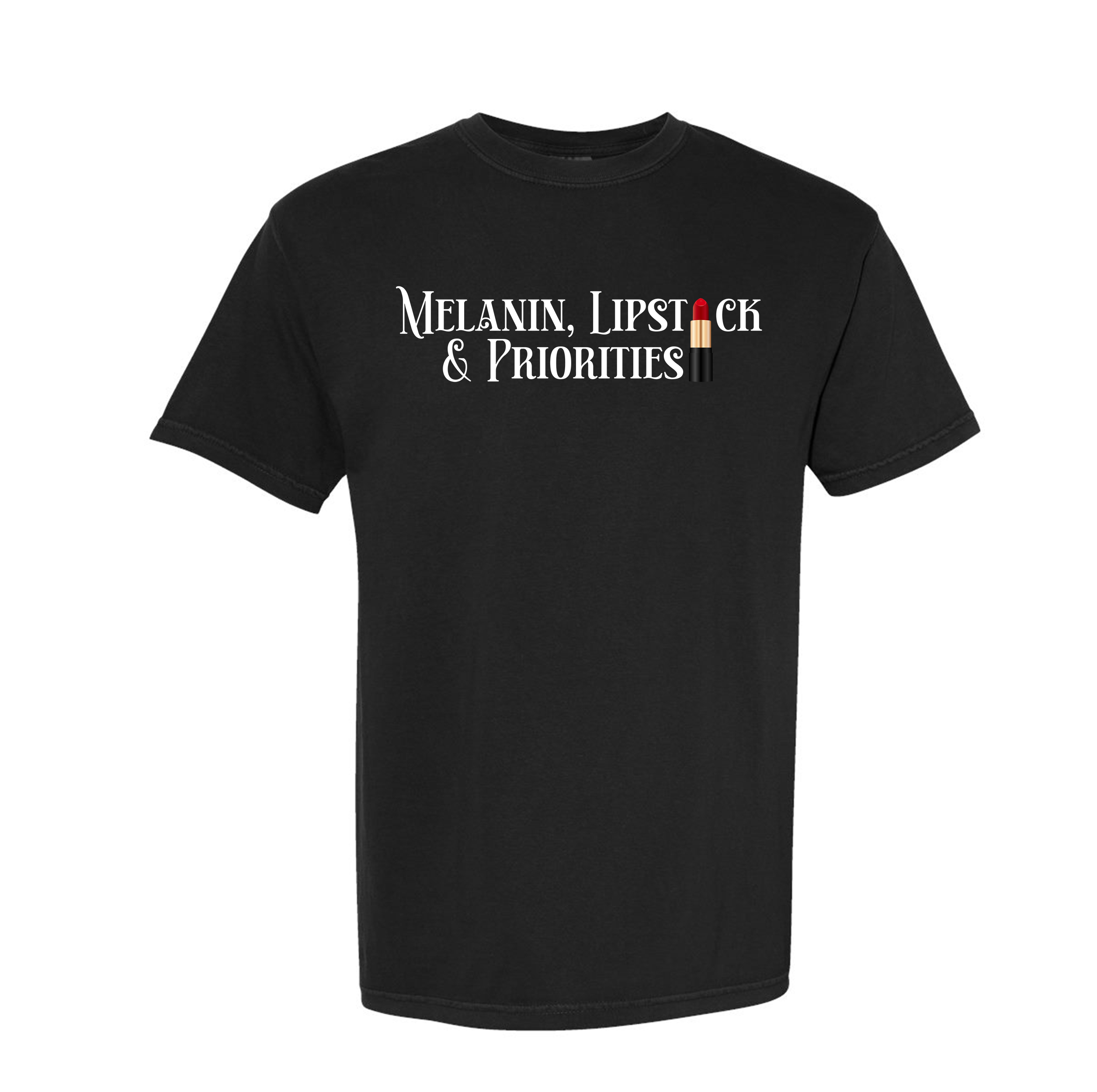 Melanin, Lipstick π & Priorities Unisex Tshirt