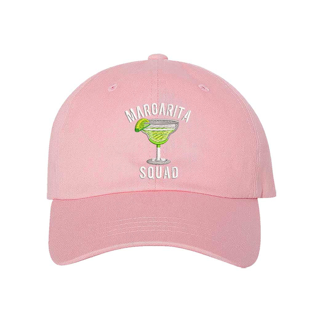Light Pink baseball hat embroidered with the phrase margarita squad-DSY Lifestyle