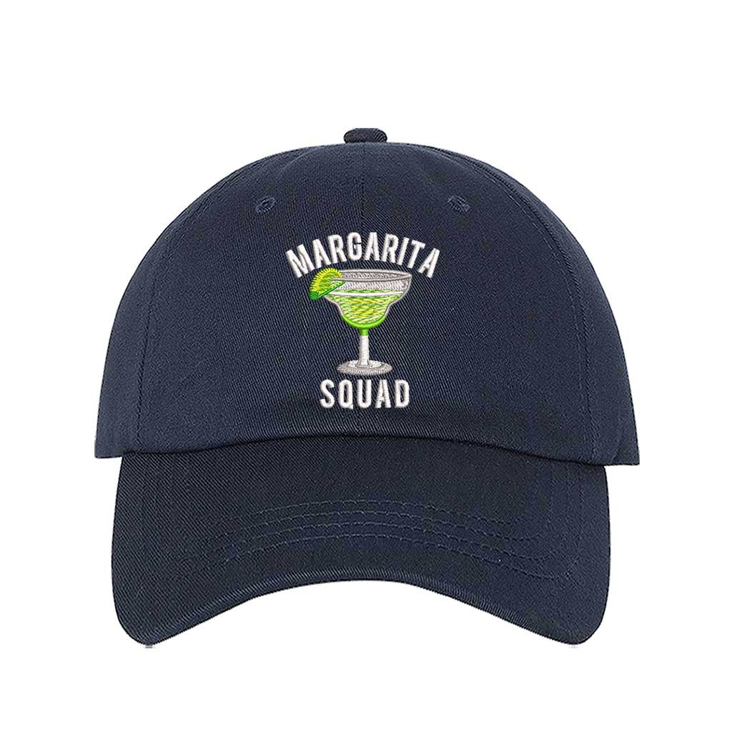 Navy baseball hat embroidered with the phrase margarita squad-DSY Lifestyle